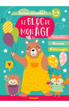 Le bloc de mon âge (3-4 ans) - Jouons ensemble ! (Ourson avec ballons) - Activités, Dessins, Coloriages