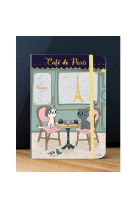 CARNET A6 ELASTIQUE CAFÉ PARIS CHATS