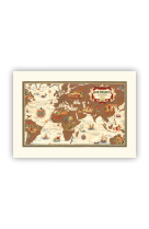 AFFICHE AIR FRANCE LEGEND PLANISPHERE NOVA ET VETERA (CREME/MARRON) AFL0569 50X70 EN TUBE