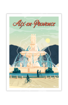 AFFICHES AIX-EN-PROVENCE LA ROTONDE  50X70CM 350 G/M?