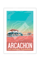 AFFICHES MARCEL SMALL EDITION - ARCACHON LES CABANES 30CM X 40CM 350 G/M?