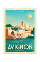 AFFICHES AVIGNON LA CITÉ DES PAPES  50X70CM 350 G/M²