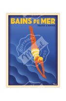 AFFICHES MARCEL SMALL EDITION - BAINS DE MER INDIGO 30X40CM 350 G/M??