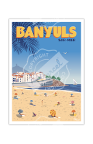 AFFICHES MARCEL SMALL EDITION - BANYULS SUR MER-  30X40CM 350 G/M?