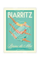 AFFICHES MARCEL SMALL EDITION - BIARRITZ BAINS DE MER  30CM X 40CM 350 G/M?