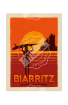 AFFICHES MARCEL - BIARRITZ C?TE DES BASQUES 30CM X 40CM 350 G/M?