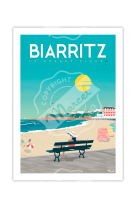 AFFICHES MARCEL SMALL EDITION - BIARRITZ LA GRANDE PLAGE 30CM X 40CM 350 G/M?