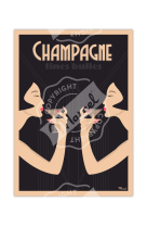 AFFICHES CHAMPAGNE FINES BULLES  50X70CM 350 G/M²