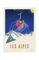 AFFICHES MARCEL SMALL EDITION - CLASSICS WINTER ALPES - LA TÉLÉCABINE  30X40CM 350 G/M²