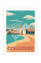 AFFICHES MARCEL SMALL EDITION - COLLIOURE C?TE VERMEILLE 30CM X 40CM 350 G/M?