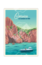 AFFICHES CORSICA « CALANQUES DE PIANA »50X70CM 350 G/M²