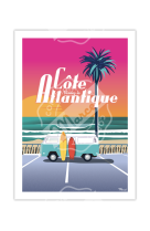 AFFICHES C?TE ATLANTIQUE VAN SUNSET 50CM X 70CM  250 G/M?