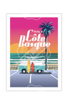 AFFICHES C?TE BASQUE VAN SUNSET 50CM X 70CM  250 G/M?