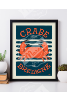 AFFICHES MARCEL SMALL EDITION - CRABE DE BRETAGNE  30CM X 40CM 350 G/M?