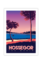 AFFICHES HOSSEGOR LAC MARIN 50X70CM  350 G/M²