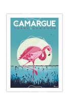 AFFICHES MARCEL SMALL EDITION - CAMARGUE FLAMINGOS 30CM X 40CM 350 G/M?