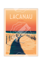 AFFICHES LACANAU LA PLAGE  50X70CM 350 G/M?