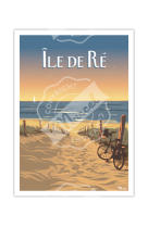 AFFICHES ILE DE RE BOIS PLAGE 50X70CM 350 G/M?