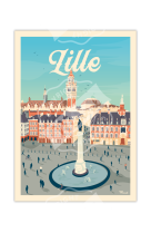 AFFICHES MARCEL SMALL EDITION - LILLE « LA GRAND- PLACE » 30CM X 40CM 350 G/M²