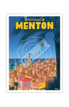 AFFICHES MARCEL - MENTON FRENCH RIVIERA-  30X40CM 350 G/M²