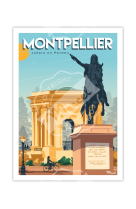 AFFICHE MONTPELLIER LE JARDIN DU PEYROU 30X40CM