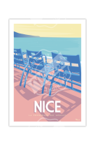 AFFICHES MARCEL SMALL EDITION - NICE LA PROMENADE DES ANGLAIS 30CM X 40CM 350 G/M²