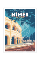 AFFICHE NIMES LES ARÈNES 30X40CM 350 G/M²