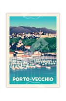 AFFICHES MARCEL SMALL EDITION - PORTO VECCHIO LE PORT 30CM X 40CM 350 G/M?