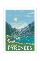 AFFICHE PYRENEES LAC DE GAUBE 30X40CM