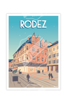 AFFICHES MARCEL SMALL EDITION - RODEZ PLACE DE L-OLMET 30X40CM 350 G/M² 