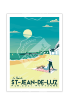 AFFICHES MARCEL SMALL EDITION - SAINT JEAN DE LUZ LA BAIE  30CM X 40CM 350 G/M?