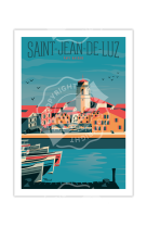 AFFICHES MARCEL SMALL EDITION - SAINT-JEAN-DE-LUZ  LE PORT  30CM X 40CM 350 G/M?