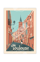 AFFICHES MARCEL SMALL EDITION - TOULOUSE RUE DU TAUR  30CM X 40CM 350 G/M²