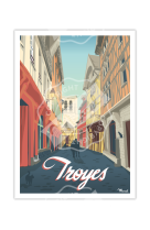 AFFICHES MARCEL SMALL EDITION - TROYES RUELLE DES CHATS-  30X40CM 350 G/M²