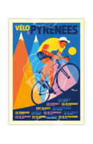 AFFICHE VELO & PYRENEES 30X40CM