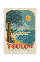 AFFICHES TOULON PLAGES DU MOURILLON  50X70CM 350 G/M?