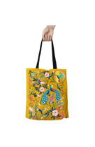 TOTE BAG JAUNE OISEAUX