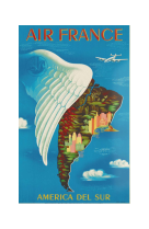 AFFICHE AIR FRANCE LEGEND AMERICA DEL SUR, AILE ET RELIEFS AFL0046 30X40 EN POCHETTE GIFT