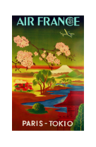 AFFICHE AIR FRANCE LEGEND PARIS - TOKIO, FLEURS DE CERISIER AFL0359 50X70 EN TUBE