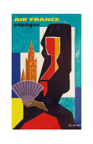 AFFICHE AIR FRANCE LEGEND ESPAGNE, ?VENTAIL AFL0113 50X70 EN TUBE