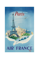 AFFICHE AIR FRANCE LEGEND PARIS, TOUR EIFFEL ET COLOMBE AFL0058 50X70 EN TUBE