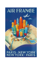 AFFICHE AIR FRANCE LEGEND PARIS - NEW YORK, BUILDING MAP AFL0329 50X70 EN TUBE