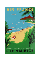 AFFICHE AIR FRANCE LEGEND LIAISONS DIRECTES ET RAPIDES VERS L-ÏLE MAURICE AFL0068 50X70 EN TUBE