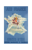 AFFICHE AIR FRANCE LEGEND LIGNES D-?T? STATIONS BALN?AIRES ET THERMALES AFL0016 30X40 EN POCHETTE GIFT