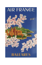 AFFICHE AIR FRANCE LEGEND BALÉARES, TEMPLE ET HIBISCUS AFL0051 30X40 EN POCHETTE GIFT