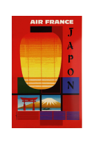 AFFICHE AIR FRANCE LEGEND JAPON, LANTERNE ET MONT FUJI AFL0103 30X40 EN POCHETTE GIFT