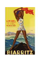 AFFICHE AIR FRANCE LEGEND BIARRITZ LA C?TE BASQUE AFL1099 50X70 EN TUBE