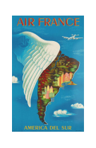 AFFICHE AIR FRANCE LEGEND AMERICA DEL SUR, AILE ET RELIEFS AFL0046 50X70 EN TUBE