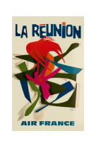 AFFICHE AIR FRANCE LEGEND LA RÉUNION, DÉCOUPAGES AFL0276 30X40 EN POCHETTE GIFT