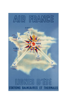 AFFICHE AIR FRANCE LEGEND LIGNES D-ÉTÉ STATIONS BALNÉAIRES ET THERMALES AFL0016 50X70 EN TUBE